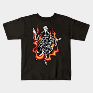 illustration skull with hellfire Kids T-Shirt